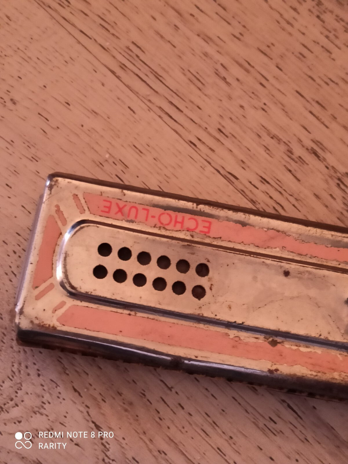 Harmonica ancien M. Hohner Echo-Luxe, vintage, état usé, instrument à vent
