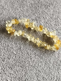 Bracelet chips pierres naturelles jaune clair, perles irrégulières, bijou élasti