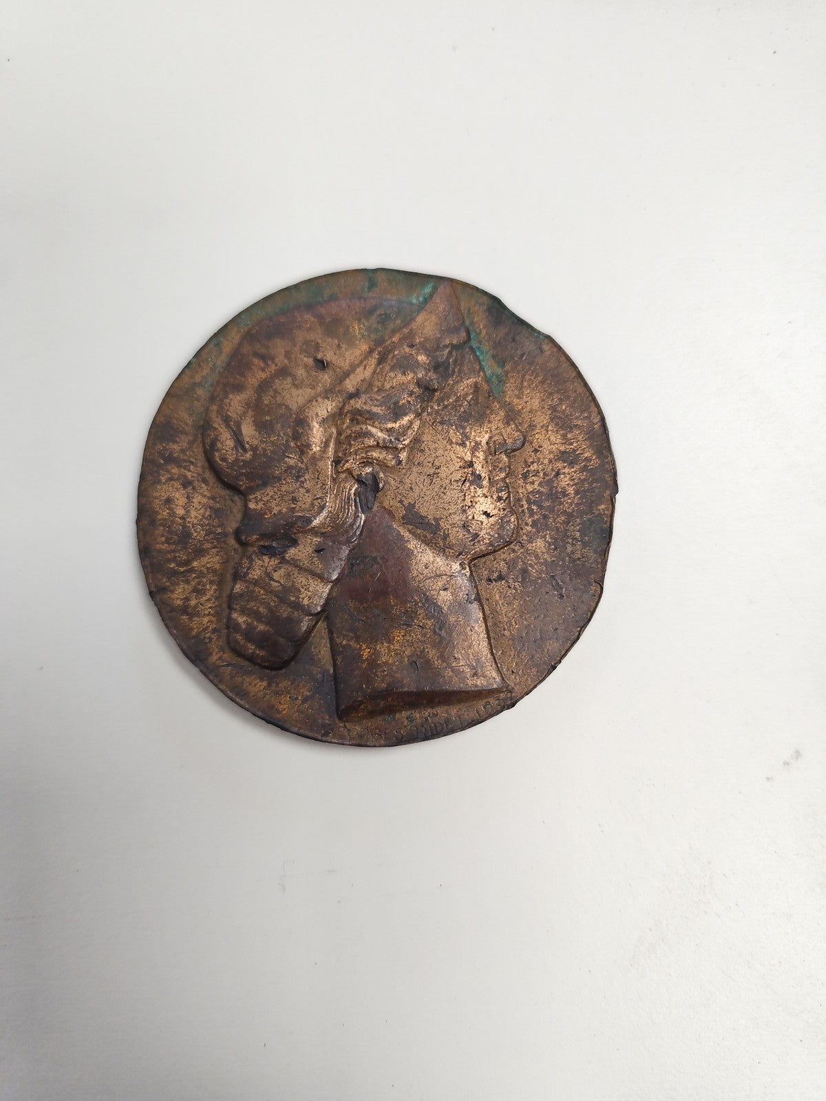 Antique bronze medal signed Georges Ridet vintage collectible decorative art