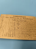 Ancienne carte postale militaire Armées de la République manuscrite vintage
