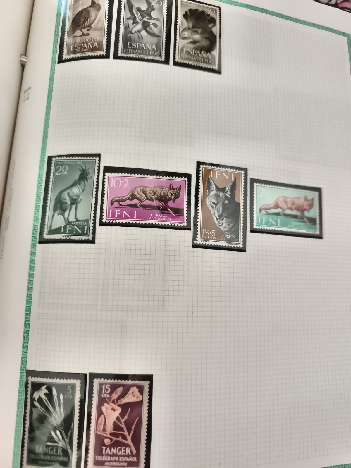 Timbres Espagne Fernando Poo Ifni Tanger animaux oiseaux fleurs philatélie