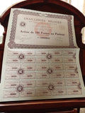 Action Émailleries Réunies 100 Francs ancien document financier vintage