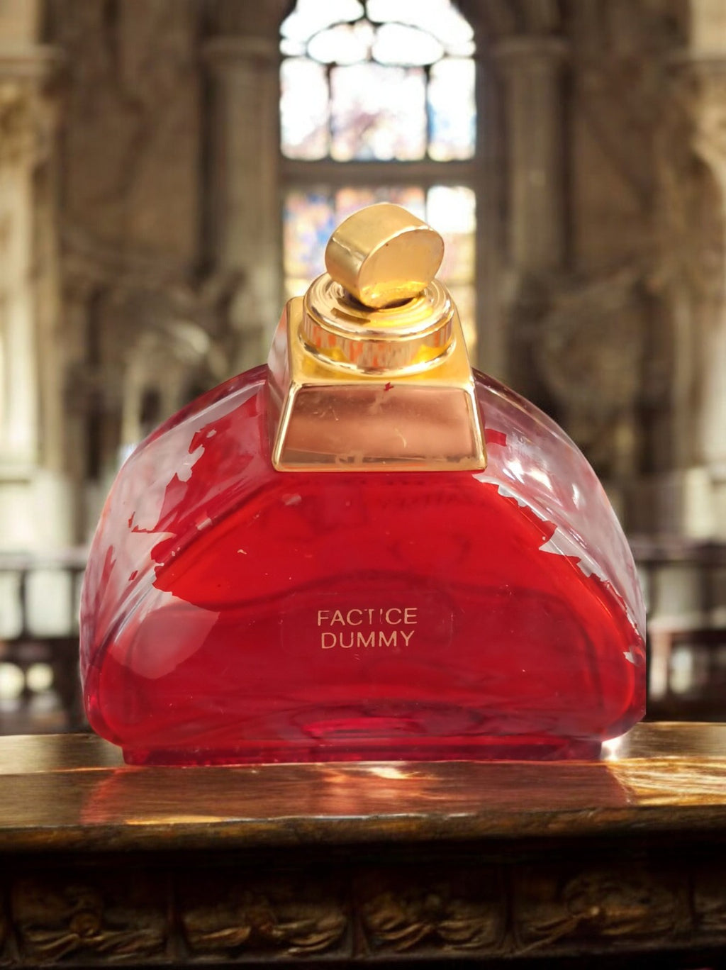 Flacon factice parfum Maroussia Slava Zaïtsev vintage rouge doré déco