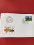 Enveloppe philatélie LUNABA 87 Lucerne avec timbres et cachets Helvetia