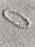 Bracelet perles rondes cristal transparent pierres naturelles élastique