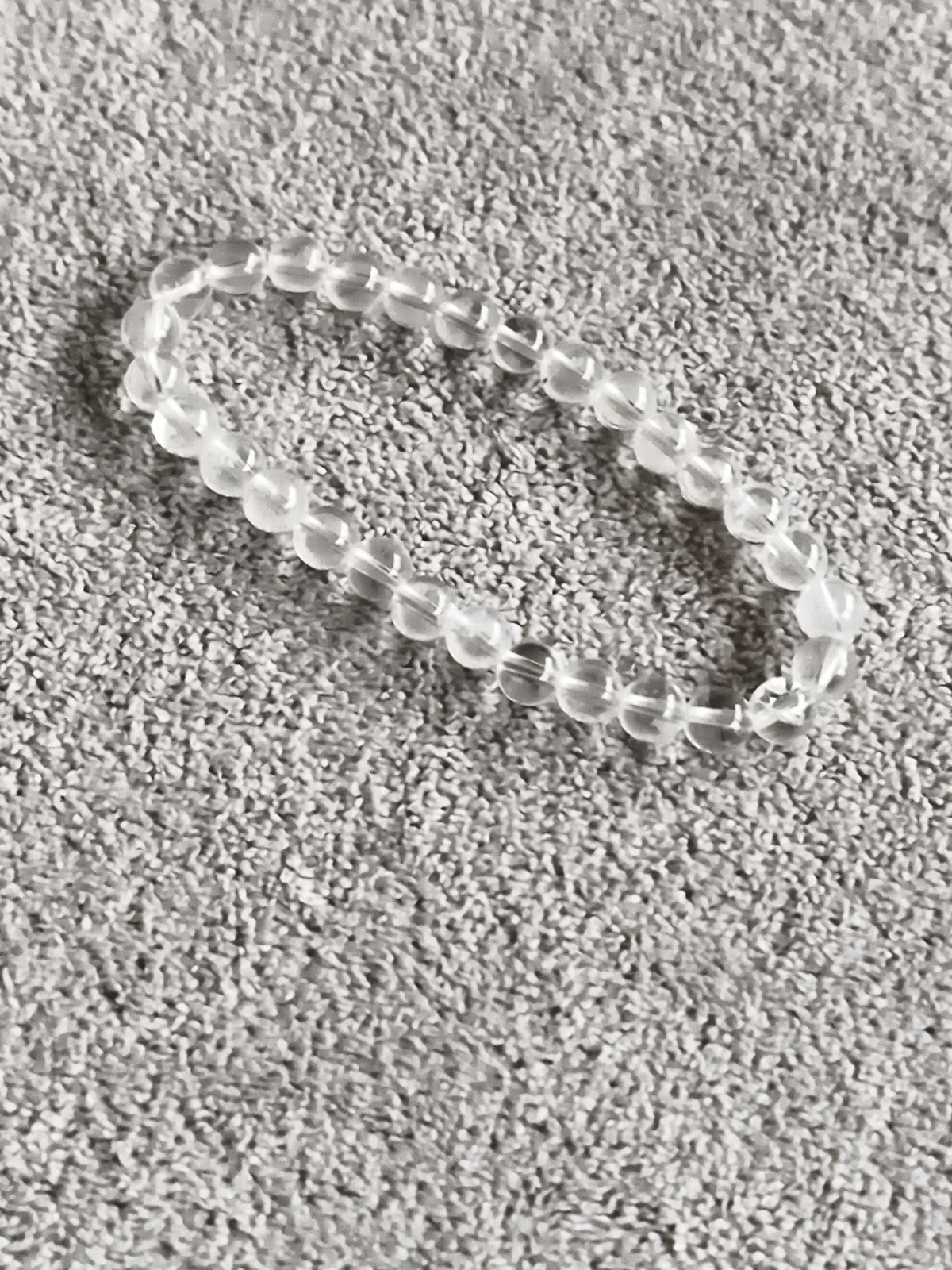 Bracelet perles rondes cristal transparent pierres naturelles élastique