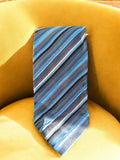 Cravate vintage Armand Thierry soie rayures bleu noir homme rétro chic