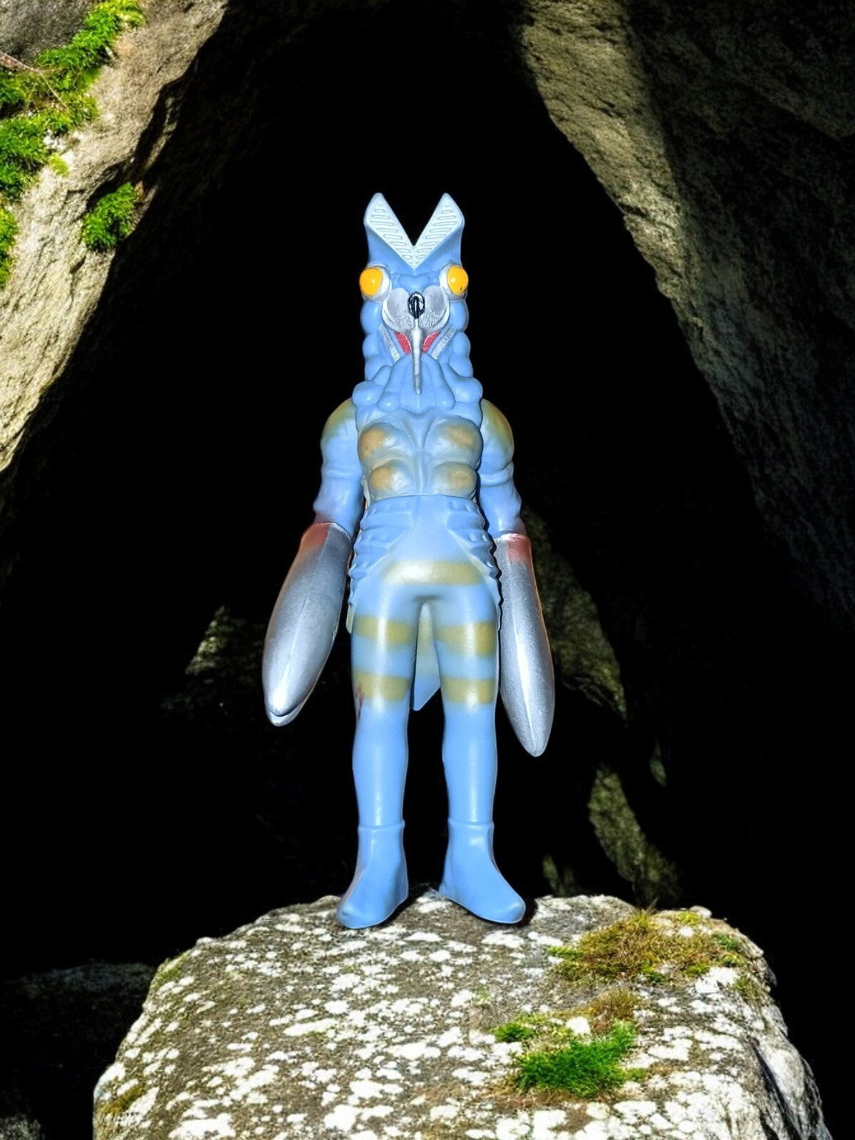 Figurine Bandai Baltan Ultraman vintage 90s Kaiju bleu rétro Japon