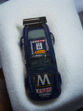 Voiture miniature vintage course bleue déco Esso Europe1 rétro jouet ancien