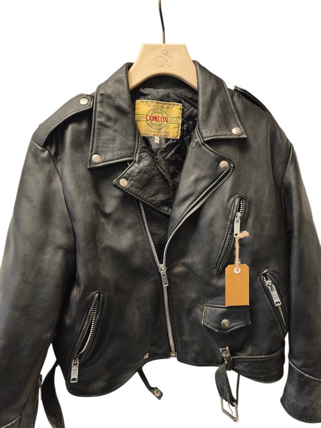 Blouson cuir vintage homme Expresso ancien veste rétro taille L collectionneur