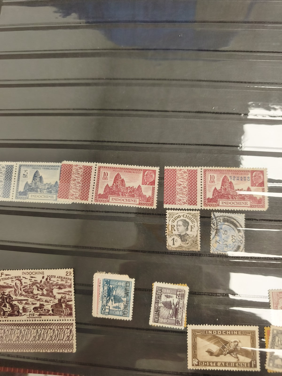 Lot timbres Indochine anciens, Postes Françaises, oblitérés, philatélie Asie