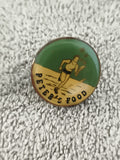 Pin's ancien Peter's Food athlète vintage badge publicitaire rond