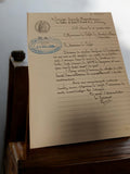 Lettre manuscrite 1935 Marseille Société Amicale Pêche hydraulique vintage