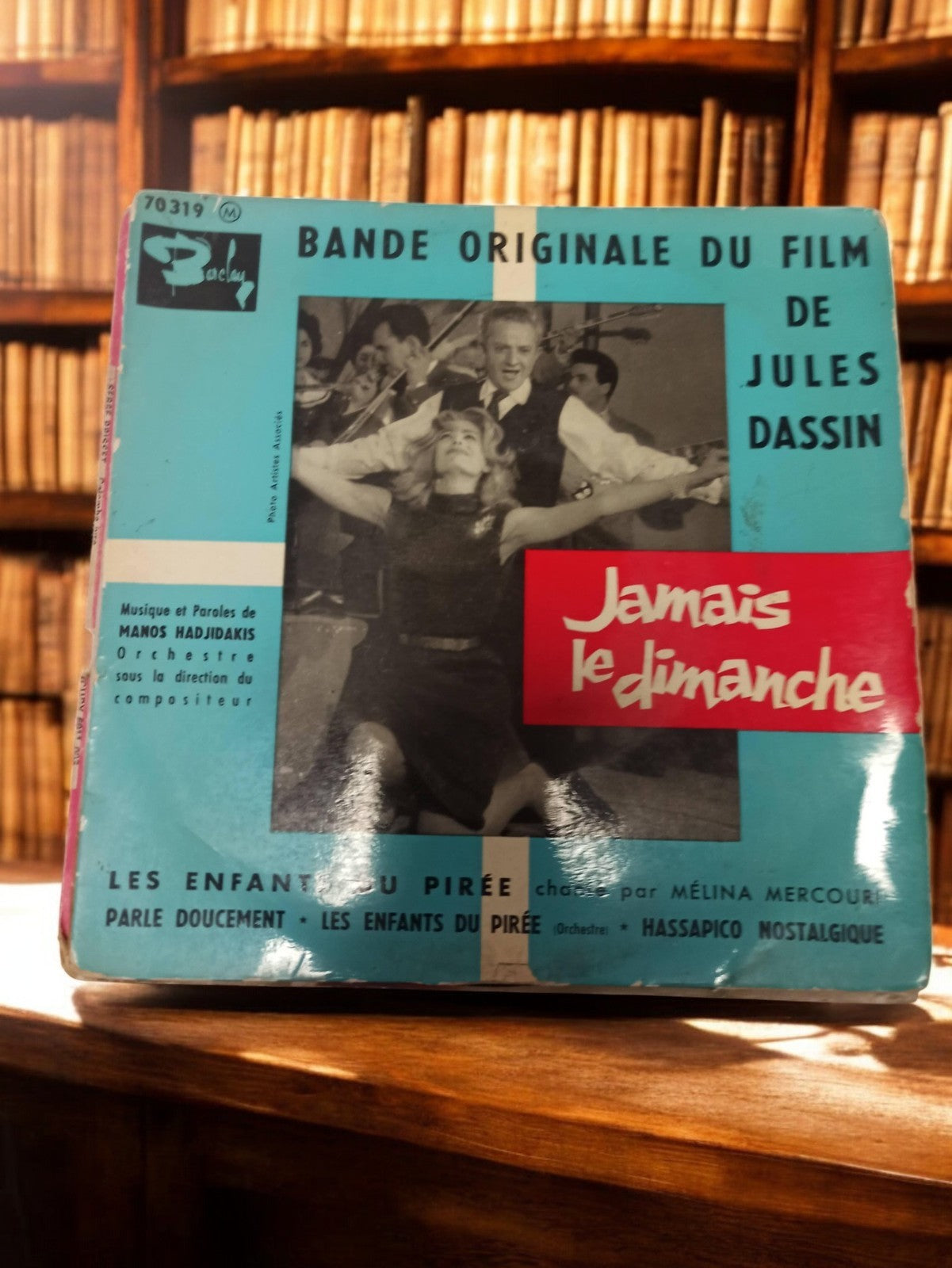 Vinyle 45 tours Barclay Jamais le dimanche BO Jules Dassin vintage rétro