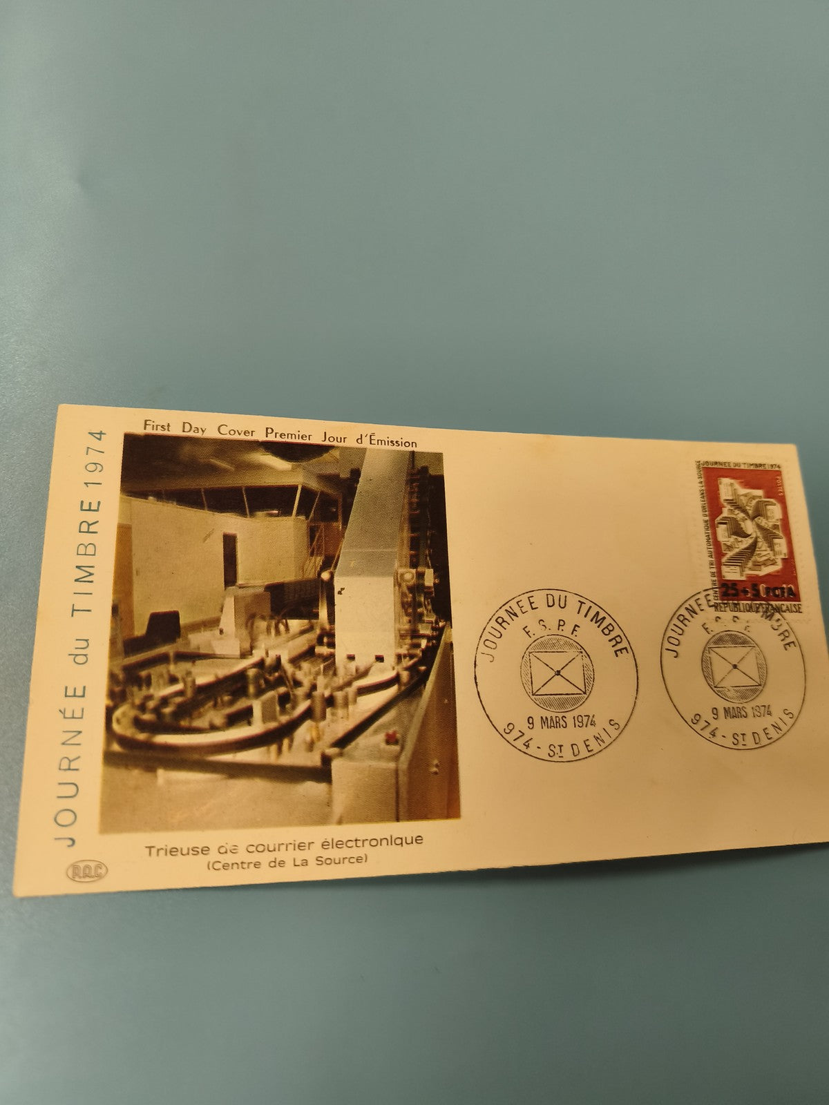 Enveloppe FDC premier jour d?émission 1974 Journée du Timbre St Denis cachet
