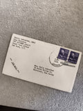 Lettre Air Mail 1951 USS Latimer Fleet Post Office 3 timbres 3 cents USA