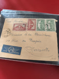Ancienne enveloppe oblitérée Par Avion Marseille timbres collection philatélie