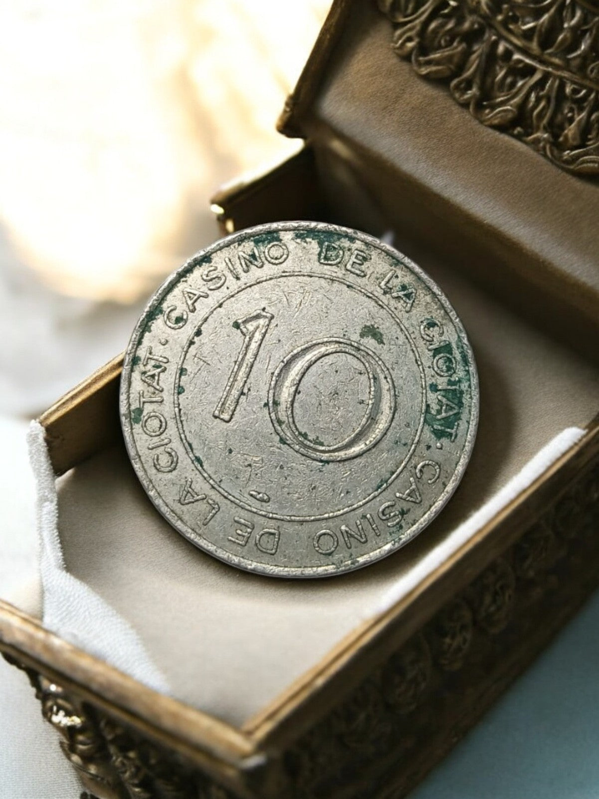 Jeton de casino vintage métal 10 Casino de la Ciotat – Pièce collection ronde
