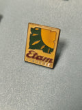Vintage pin's Etam Lingerie logo rectangulaire jaune vert collection rare