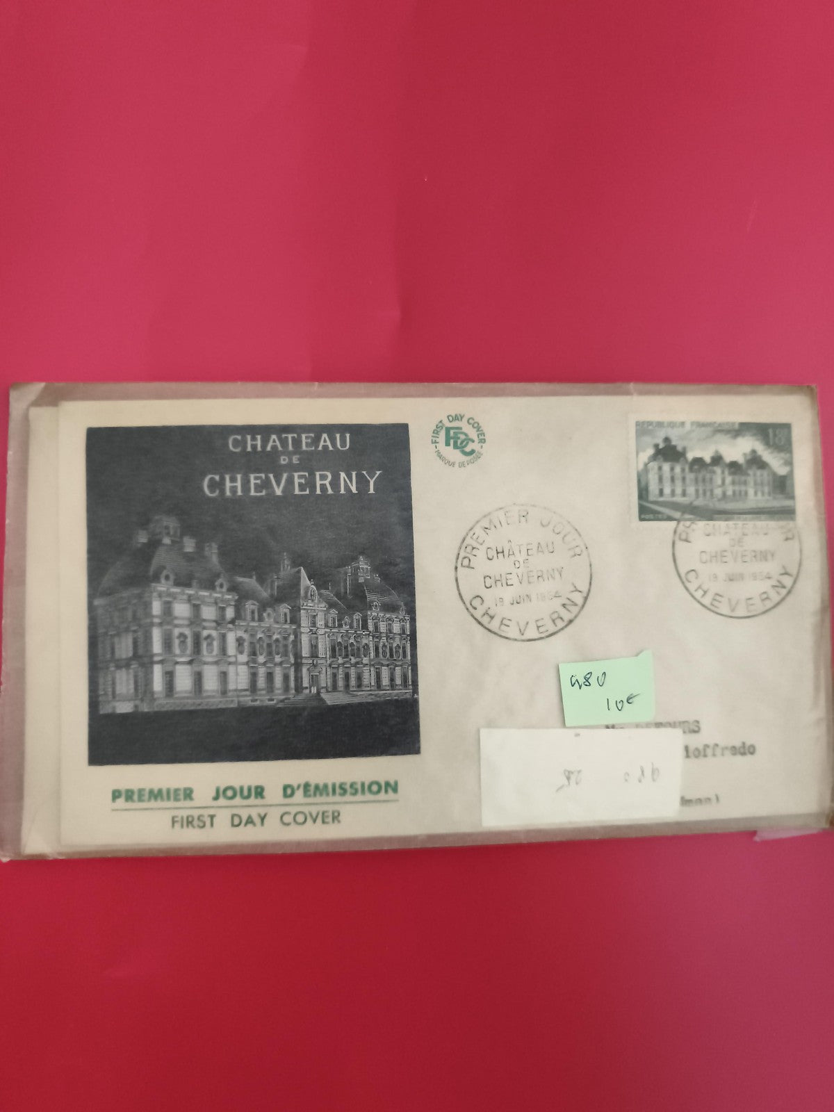 Lettre Premier Jour Château de Cheverny FDC philatélie France cachet illustré