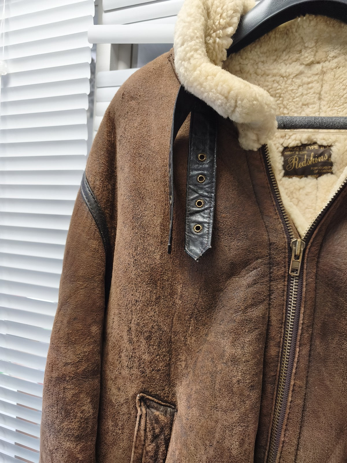 Blouson vintage homme Redskins cuir B32 XL ancien veste rétro collection