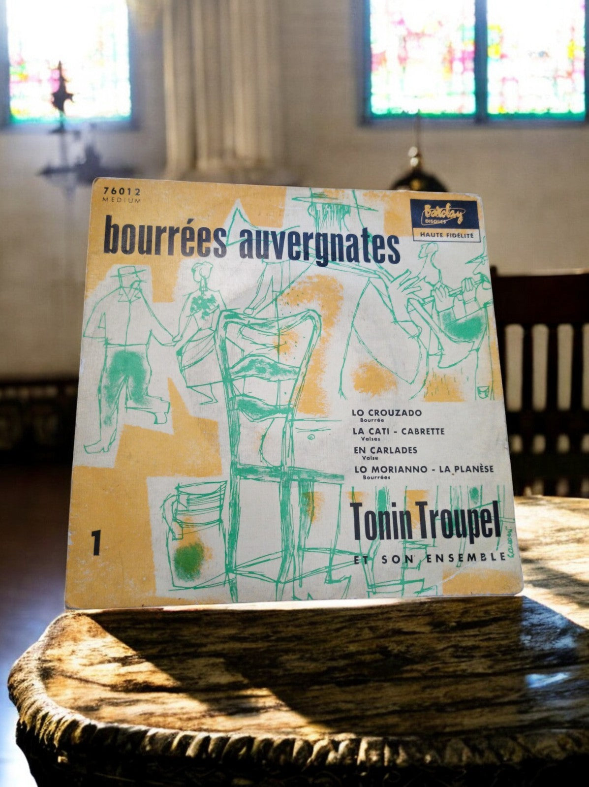 Disque vinyle 45 tours Barclay bourrées auvergnates Tonin Troupel vintage