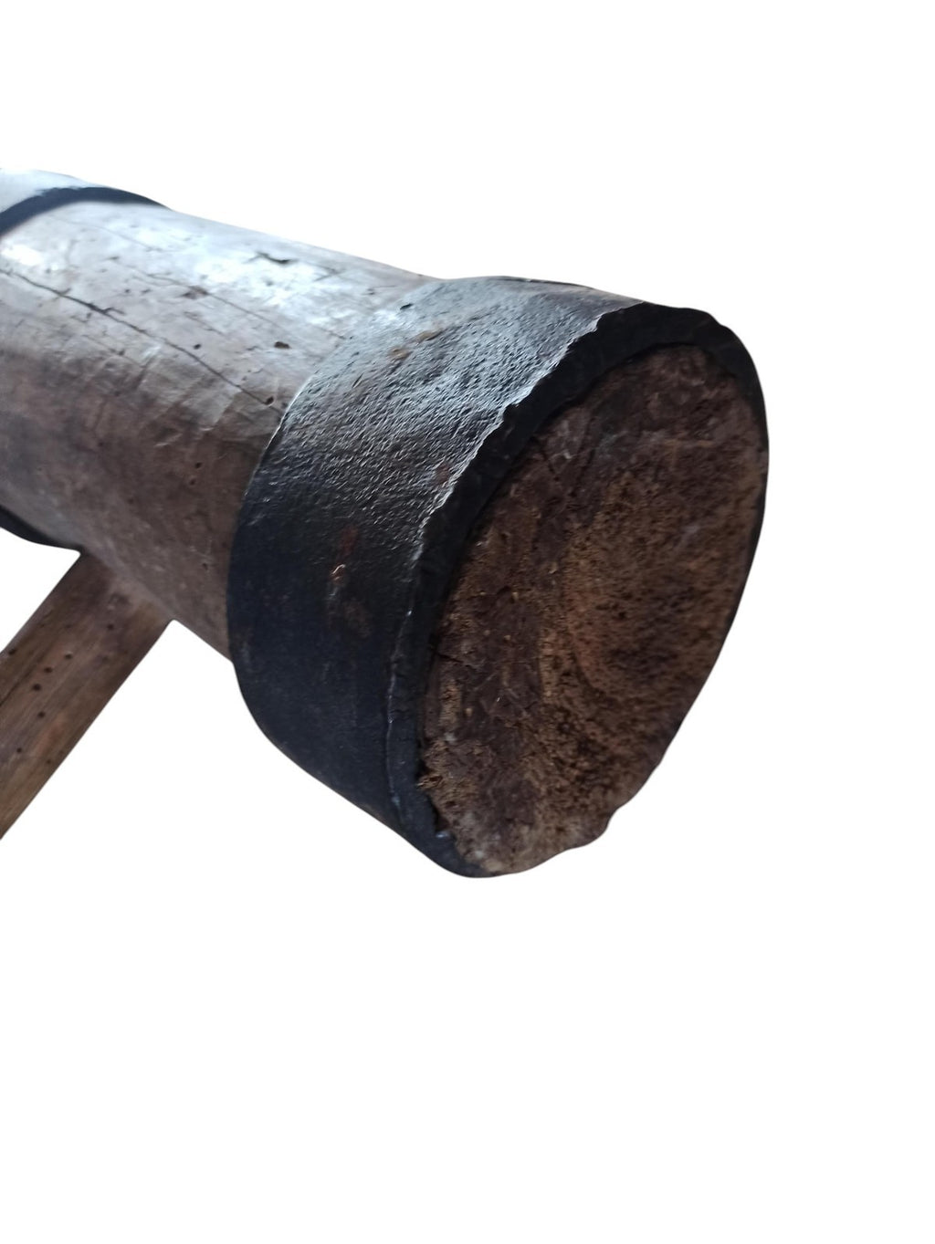 Maillet de tonnelier ancien bois XIXe, artisanal, gros marteau vintage