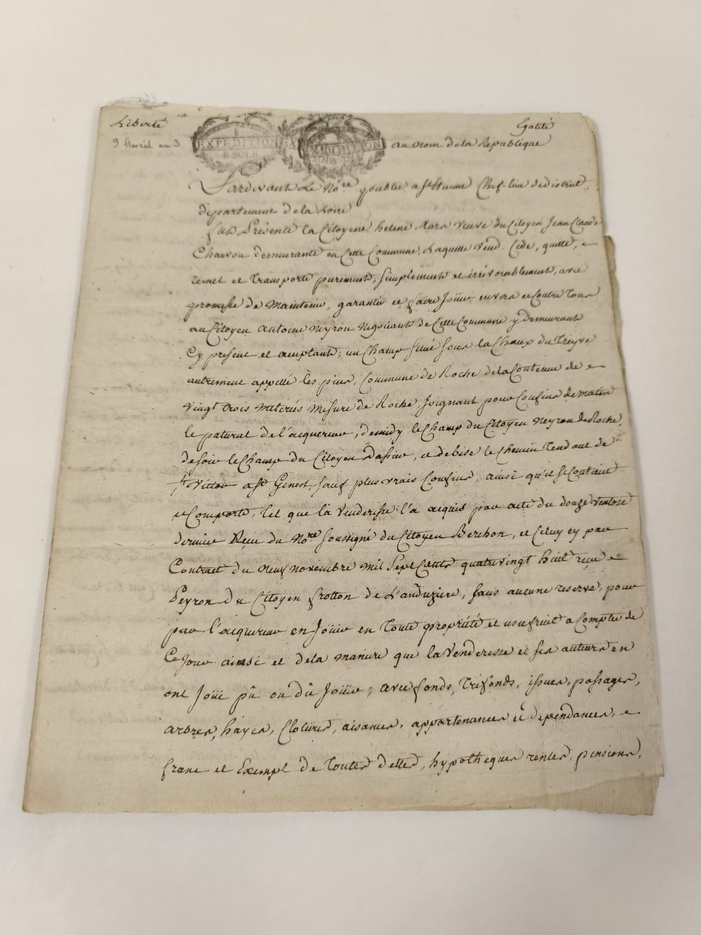 Lettre manuscrite administrative 1803, papier timbré, archive datée XIXe siècle