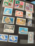 Lot anciens timbres oblitérés Jeux Olympiques étrangers sport vintage collection