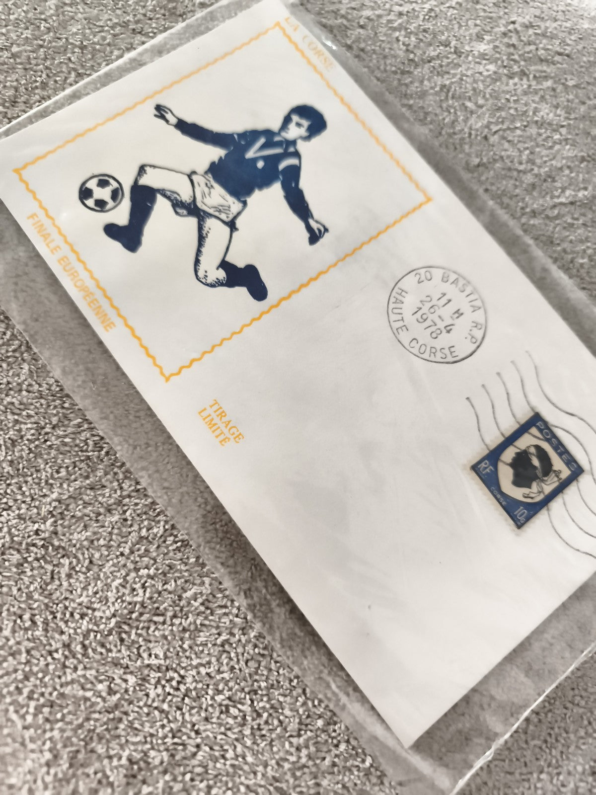 Lettre Premier Jour Bastia 1978 Finale Européenne football, tirage limité, phila