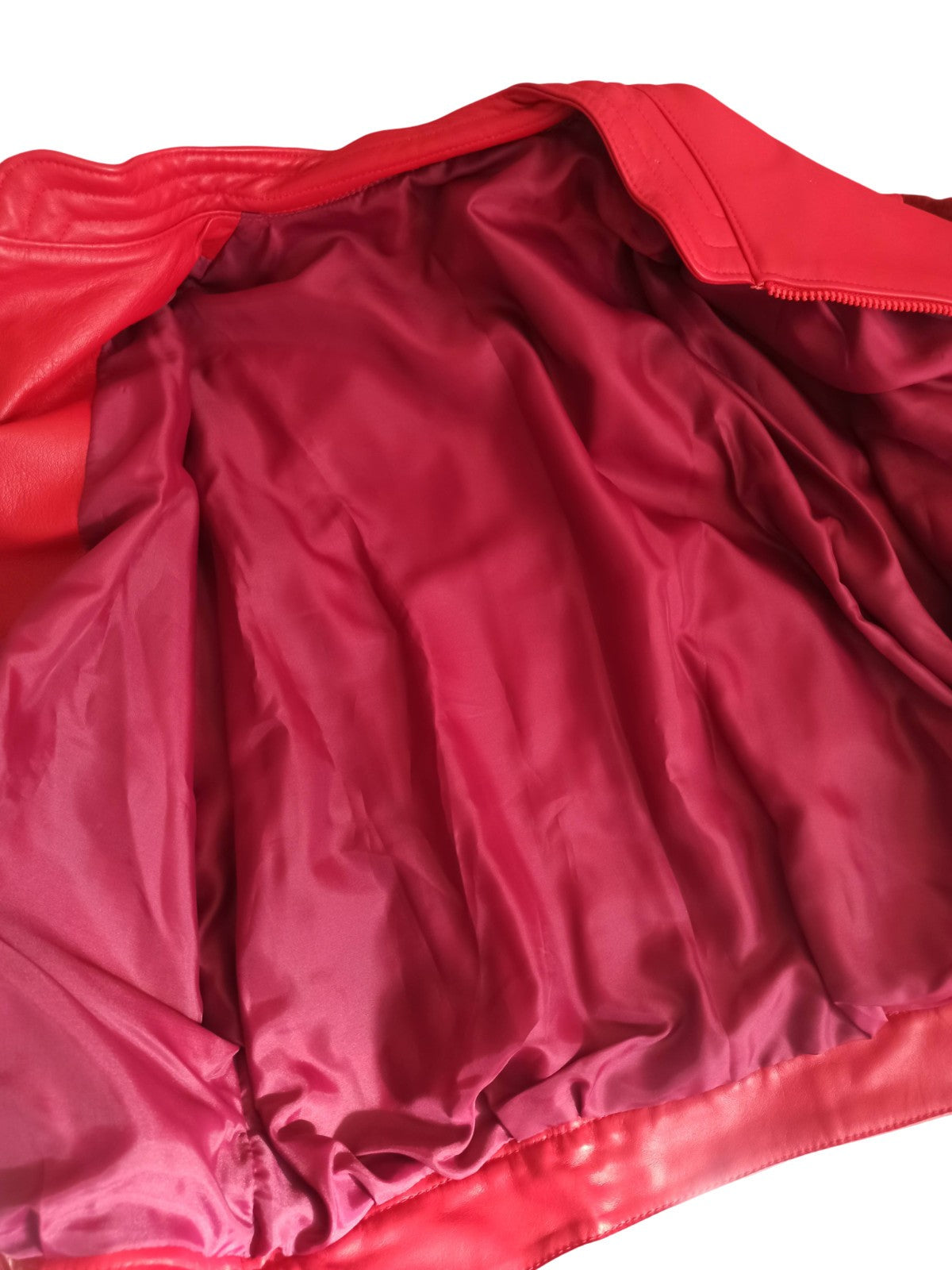 Blouson vintage femme cuir rouge années 60 style marseillais veste rétro