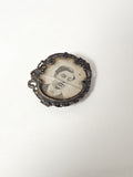 Antique vintage mortuary brooch, funeral curiosity, rare cabinet collection