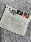 Lettre affranchie Maroc Casablanca timbres 50c 15c oblitérés Paris philatélie
