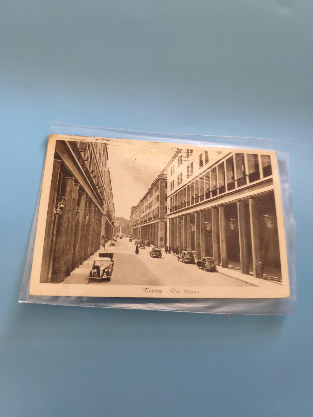 Carte postale ancienne italienne vintage timbre époque coloniale oblitérée rare