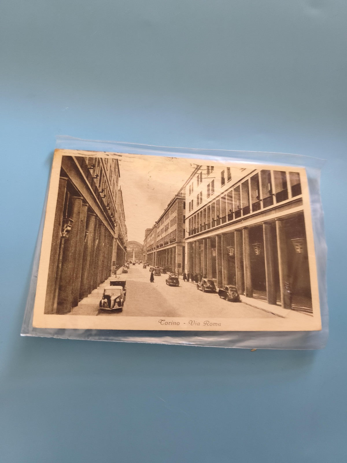 Carte postale ancienne italienne vintage timbre époque coloniale oblitérée rare