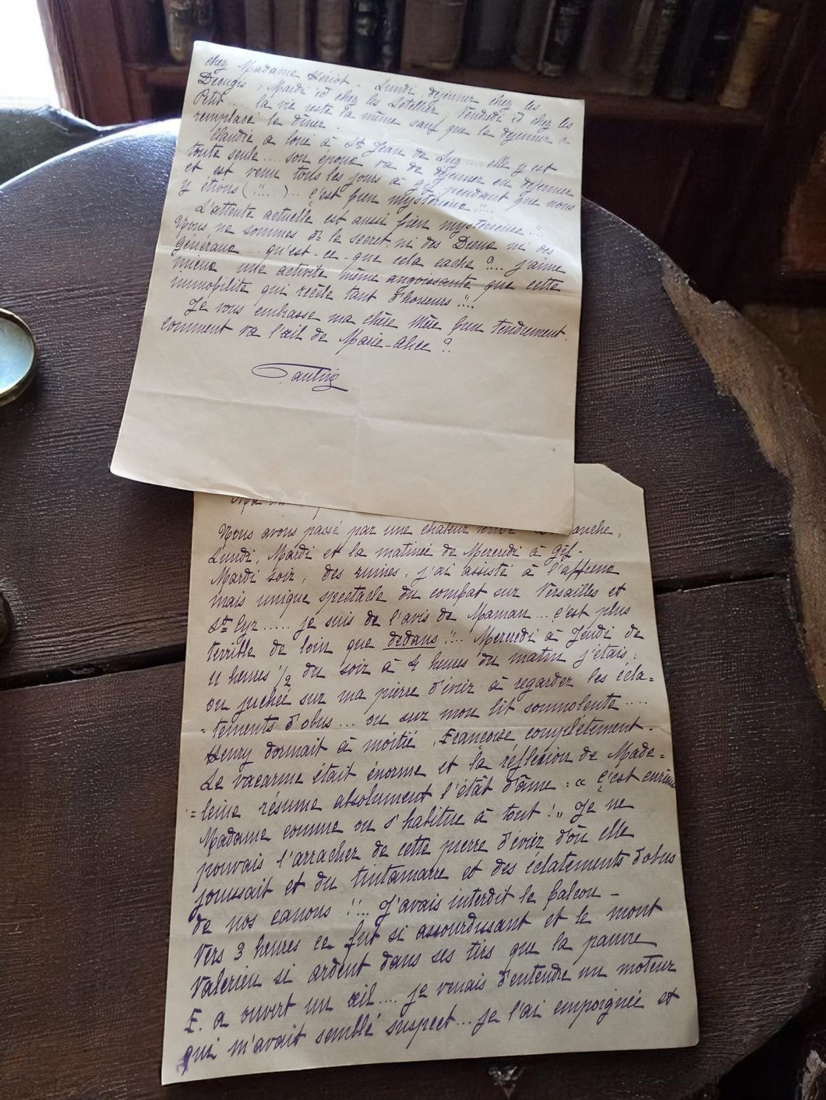 Lettre manuscrite 1918 Guerre – Correspondance intime mère d’Yvette