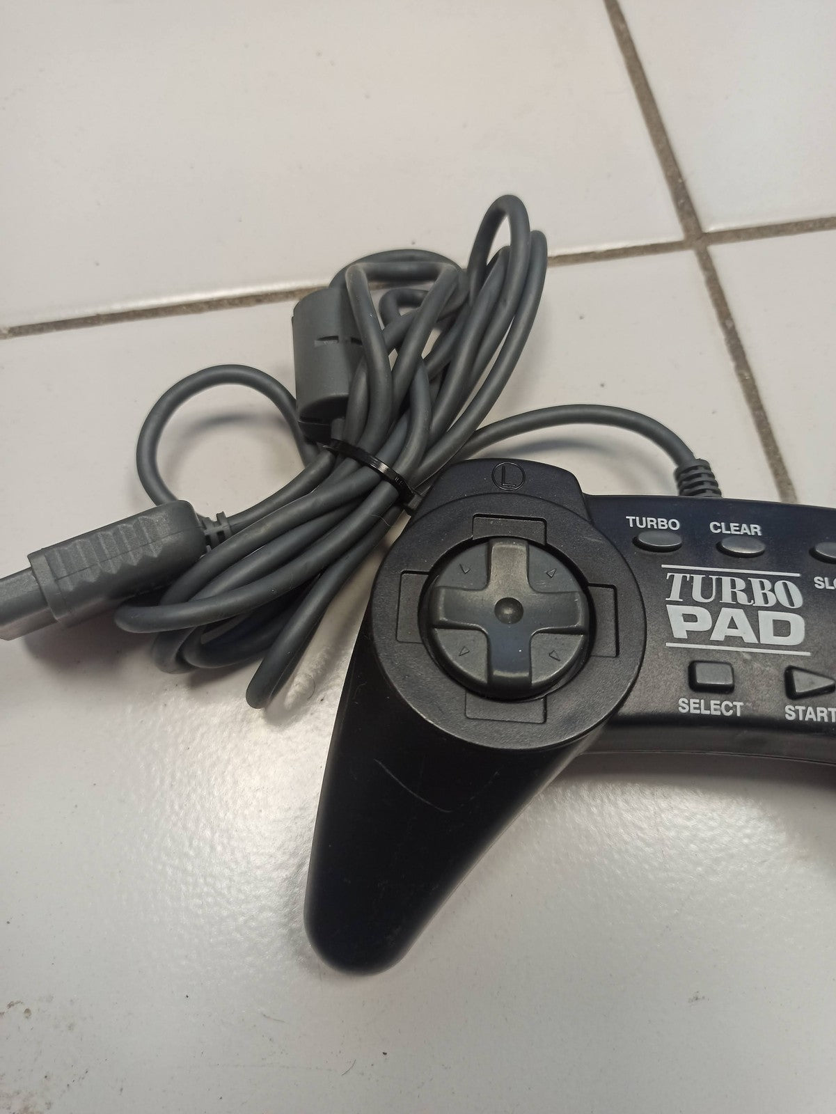 Manette Turbo Pad compatible PlayStation PS1 avec fonction turbo, contrôleur fil