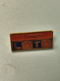 Pin's vintage Loto Simple rectangulaire rouge bleu ? collection jeux anciens