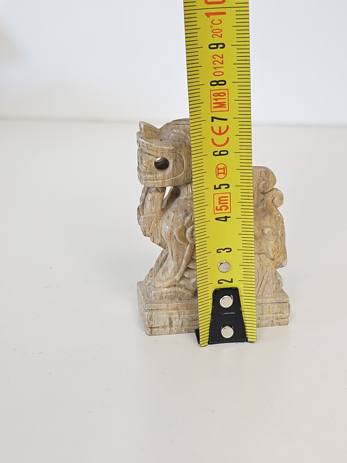 Vintage Chinese dragon sculpture in natural stone, antique Asian decor co