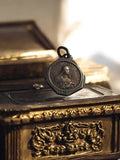 Médaille religieuse ancienne métal, Vierge Marie, pendentif vintage octogonal